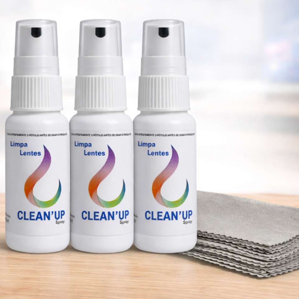 Kit Limpa Telas e Óculos 3 Sprays + 5 Flanelas Celular TV Notebook Sem Riscos