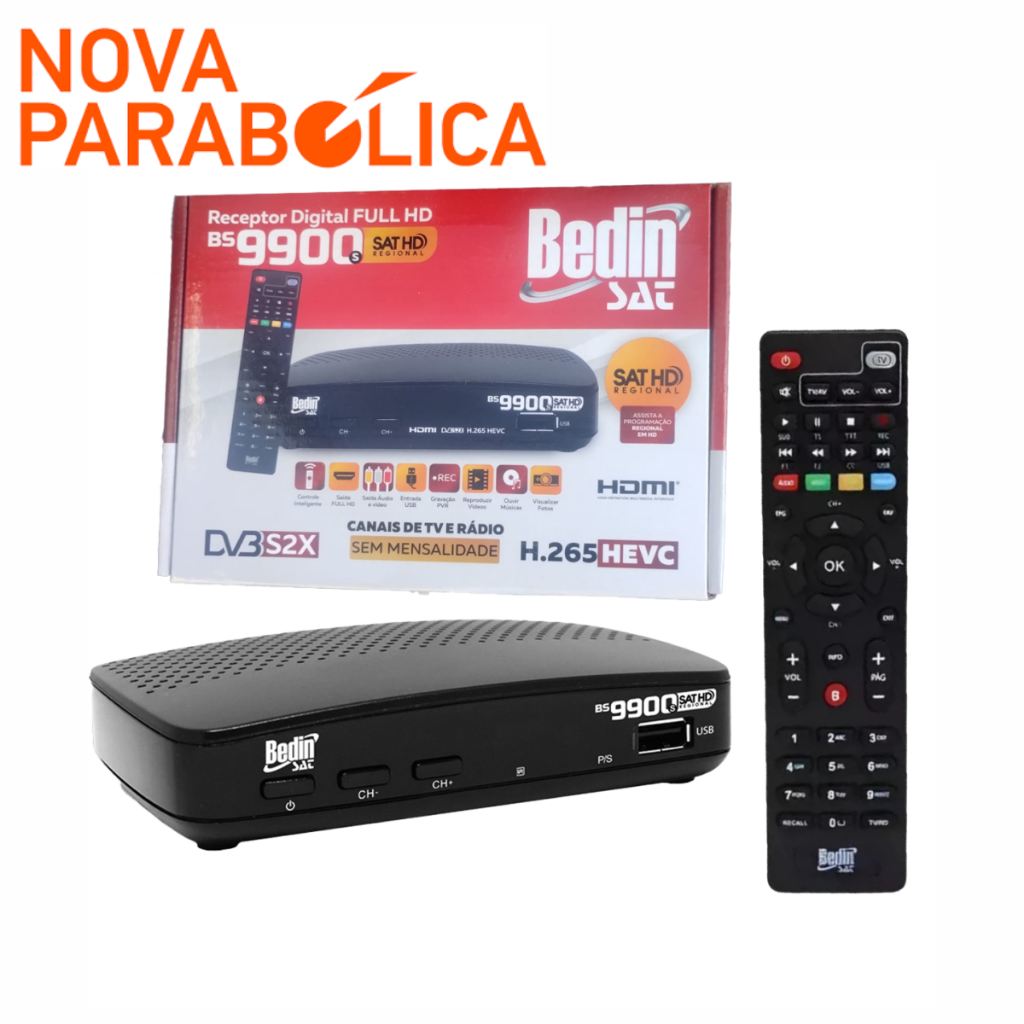 Nova Parabólica Receptor de parabólica novo - Sat HD regional BS 9900s