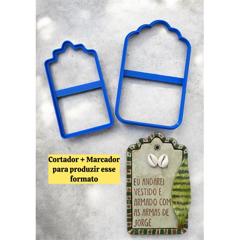 Cortador + Marcador para criação de placa. Para criação em cerâmica, biscuit, e alimentícios.