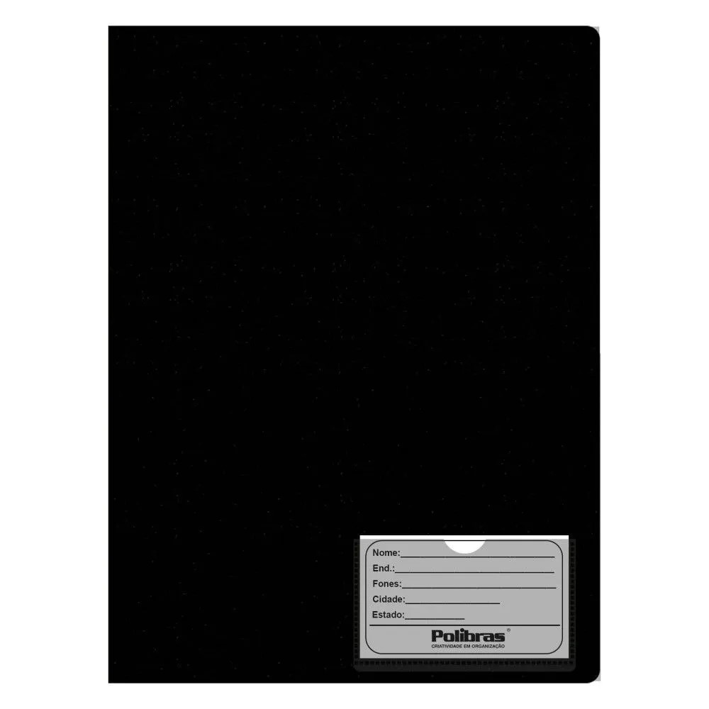 PASTA CATÁLOGO PRETA C/10 ENVELOPES POLIBRAS
