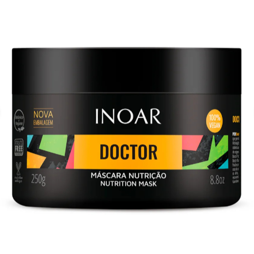 Inoar Doctor Máscara Nutrição 250g Sistema de Tratamento - Cabelos Ásperos Opacos e com Frizz