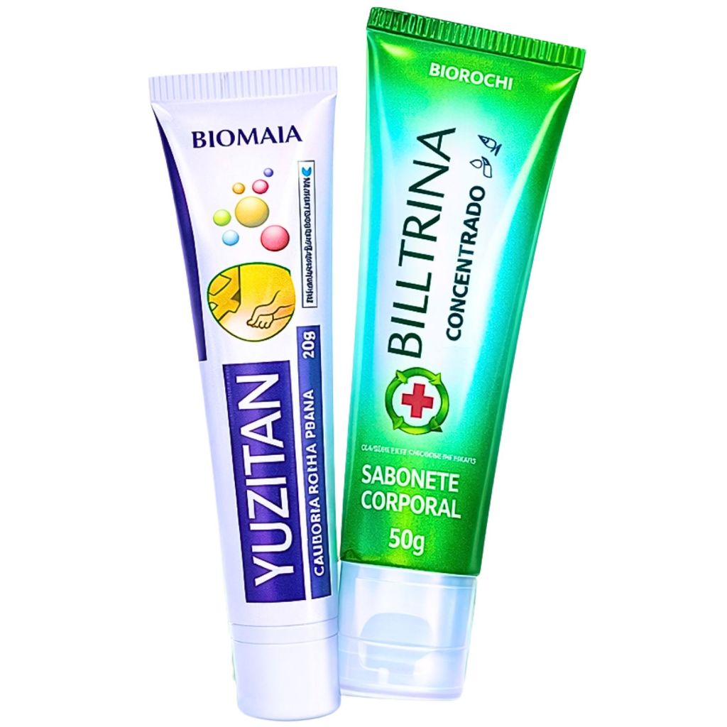 Pomada Billtrina e Yuzitan para cuidado externo da pele delicada