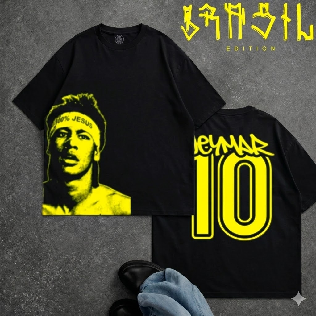 Camiseta Algodão Neymar Brasil Ney Camisa 10 Futebol Copa Do mundo Seleção Streetwear Moda 540