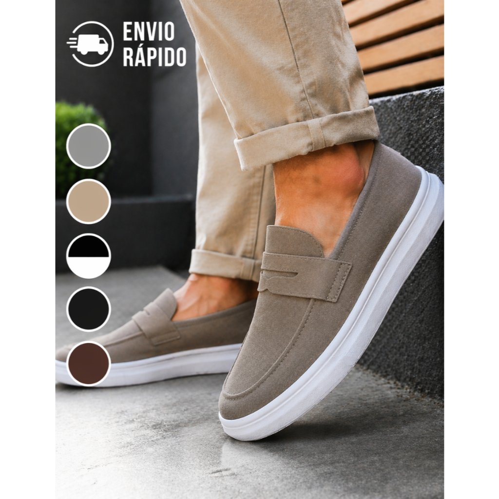 Sapato Oxford Masculino Mocassim Brogue Premium Casual Social Confortável Leve Sem Cadarço