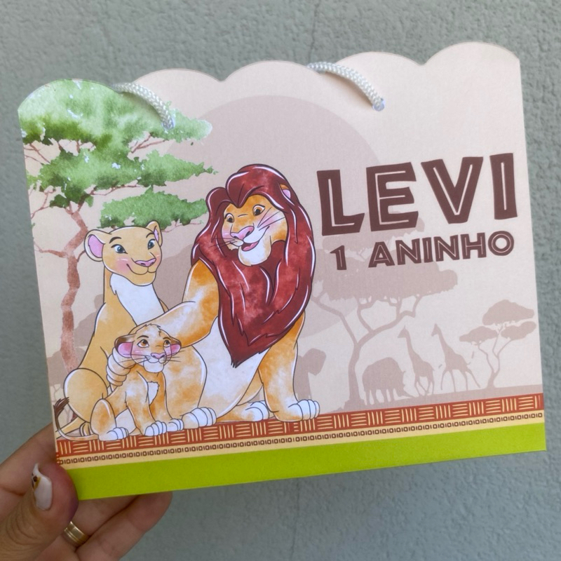 Sacolinha Rei Leão, Lembrancinha, Caixinha, Sacola de papel, lembrancinha aniversário Rei Leão