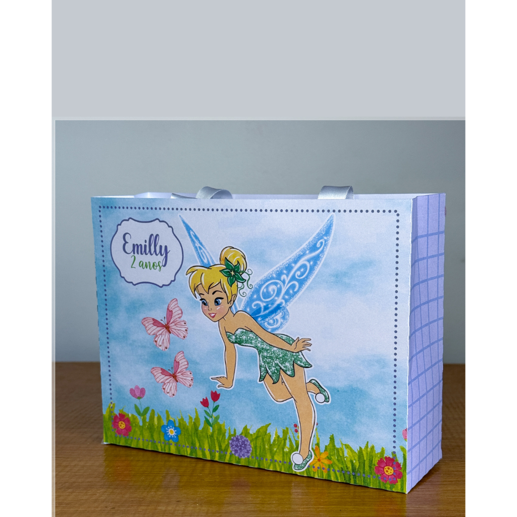 SACOLINHA SININHO TINKER BELL PEGUE E MONTE-FESTA PERSONALIZADA-SACOLINHA PERSONALIZADA-LEMBRANCINHA PERSONALIZADA