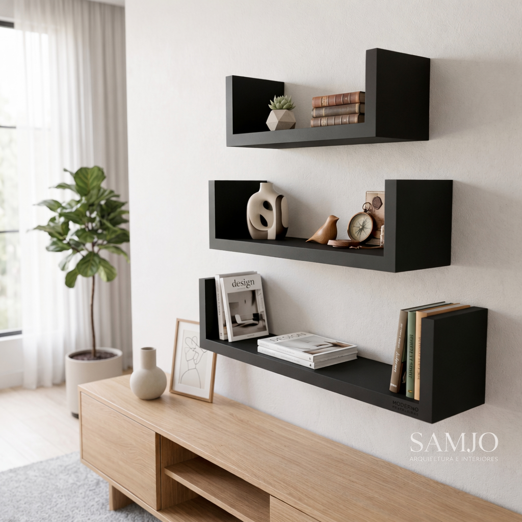 3 Prateleiras em U, Decoração, Cozinha, Sala, Quarto, Envio Imediato