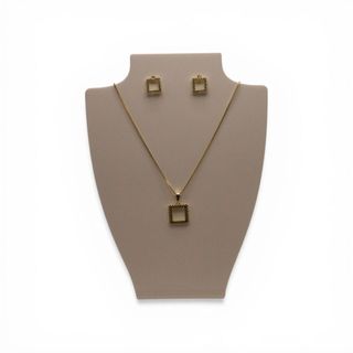 Kit Colar + Brincos Minimalistas Douradoscolar feminino dourado kit colar e brinco colar minimalista joia delicada femin