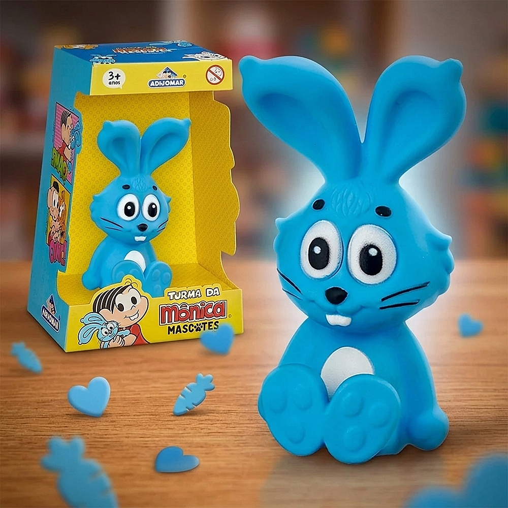 Boneco Coelho Sansão Mascote Turma Da Mônica Adijomar 0270 Coelhinho DIvertido Vinil Menino Menina