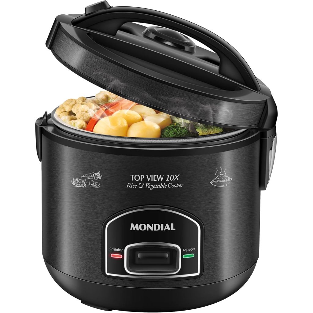 Panela Elétrica MONDIAL Top View 10X, Black Inox, 700W, 220V - PE-30-10X