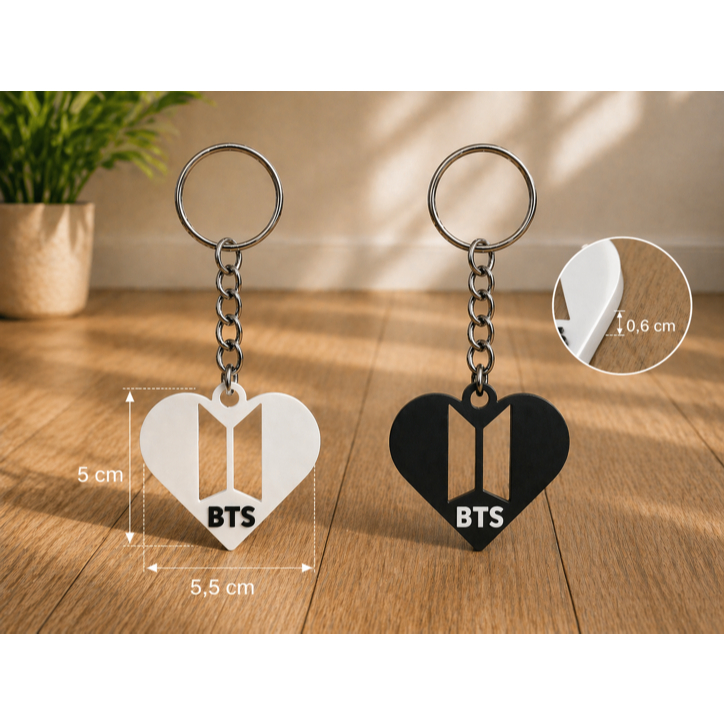 Chaveiro BTS Army Coração Presentes K-pop BTS