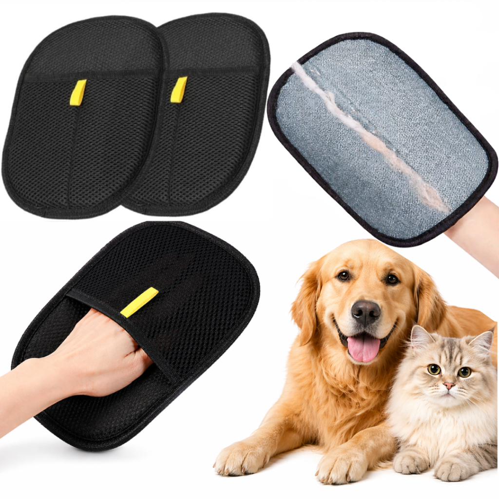 Kit 2 Luvas Removedora de Pelo Escova De Limpeza Para Animais , Luvas de Limpeza