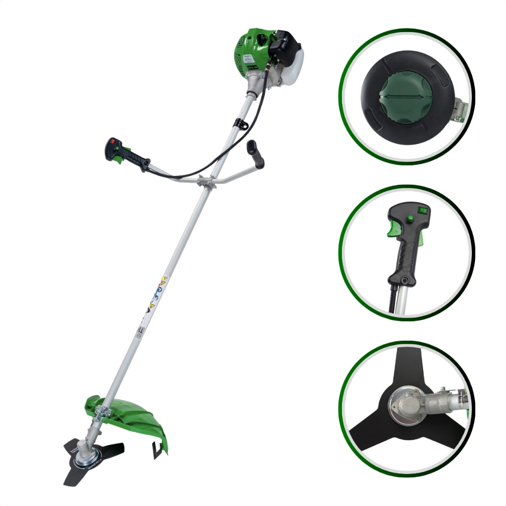 Roçadeira Gasolina Lateral Trapp Rtx-43 Motor 2T 43cc Máquina Cortador Grama Aparador Jardim Lâmina
