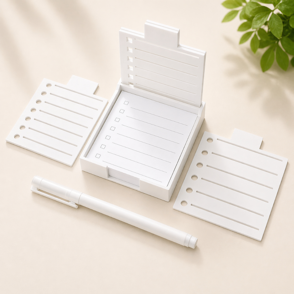 Suporte Bloco Notas Post It Organizador Gabarito Escrita Checklist Papelaria Criativa