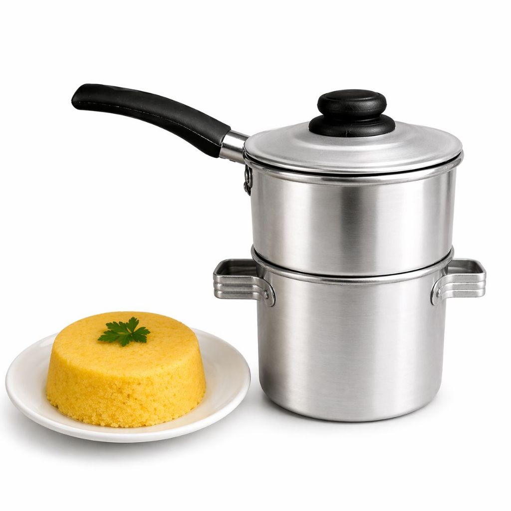 Cuscuzeira Individual Mini 2 peças a Vapor Panela de Cuscuz Econômica para Uma Pessoa