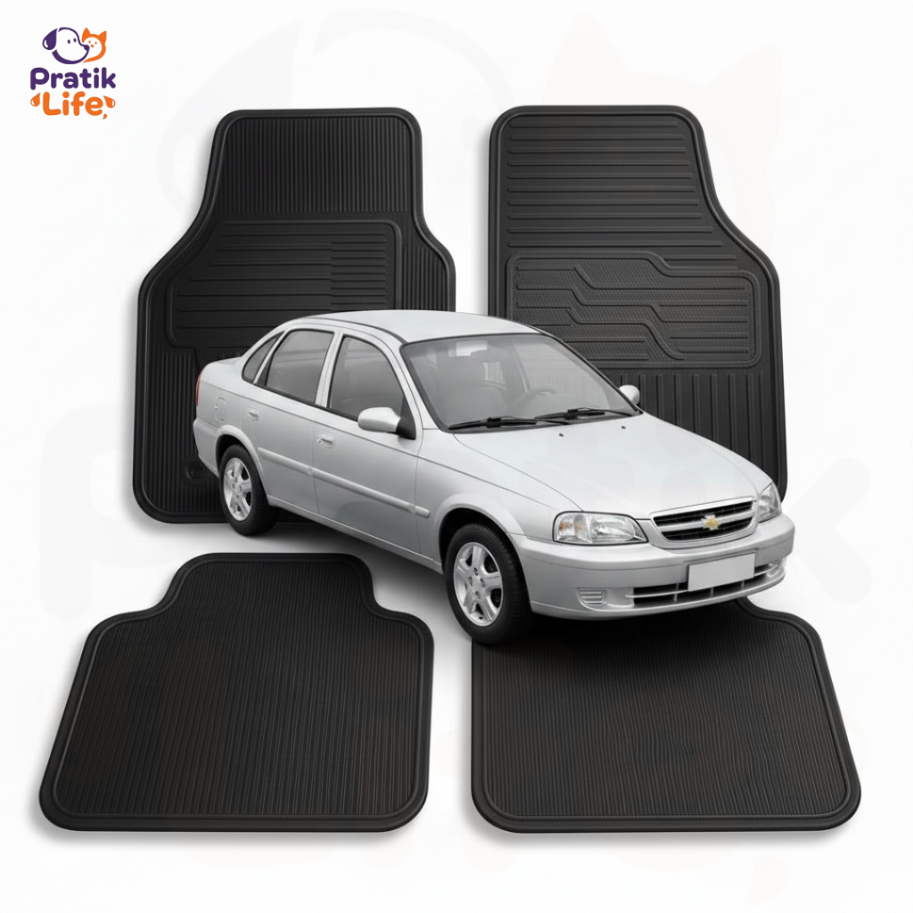 Kit 4 Tapetes Automotivos Chevrolet Classic Borracha Lavável Encaixe Perfeito Produto Nacional