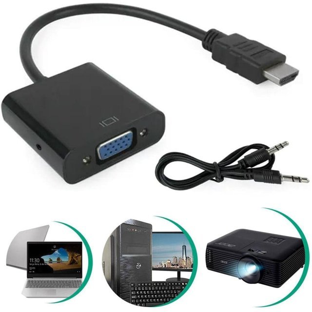 Adaptador HDMI para VGA com Áudio LE-4121 It Blue Original Conversor de Vídeo