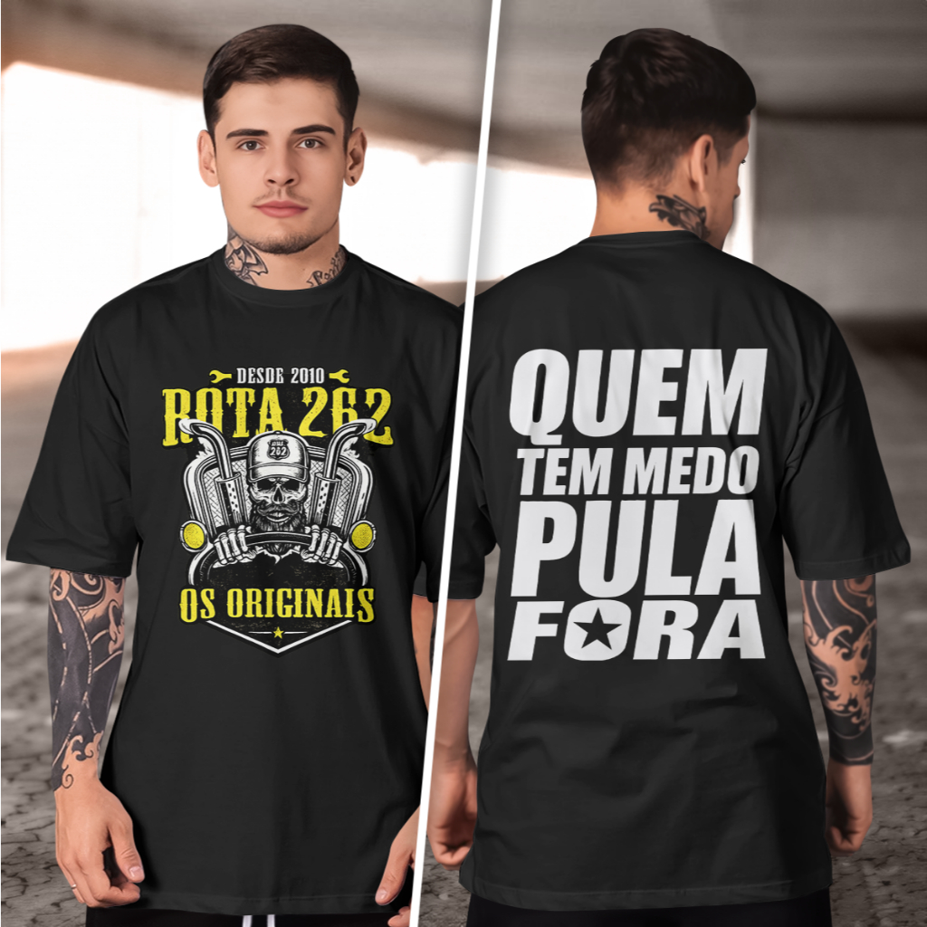 Camiseta Rôta 262 com caveira Minimalista – Simples e Elegante 100% algodão