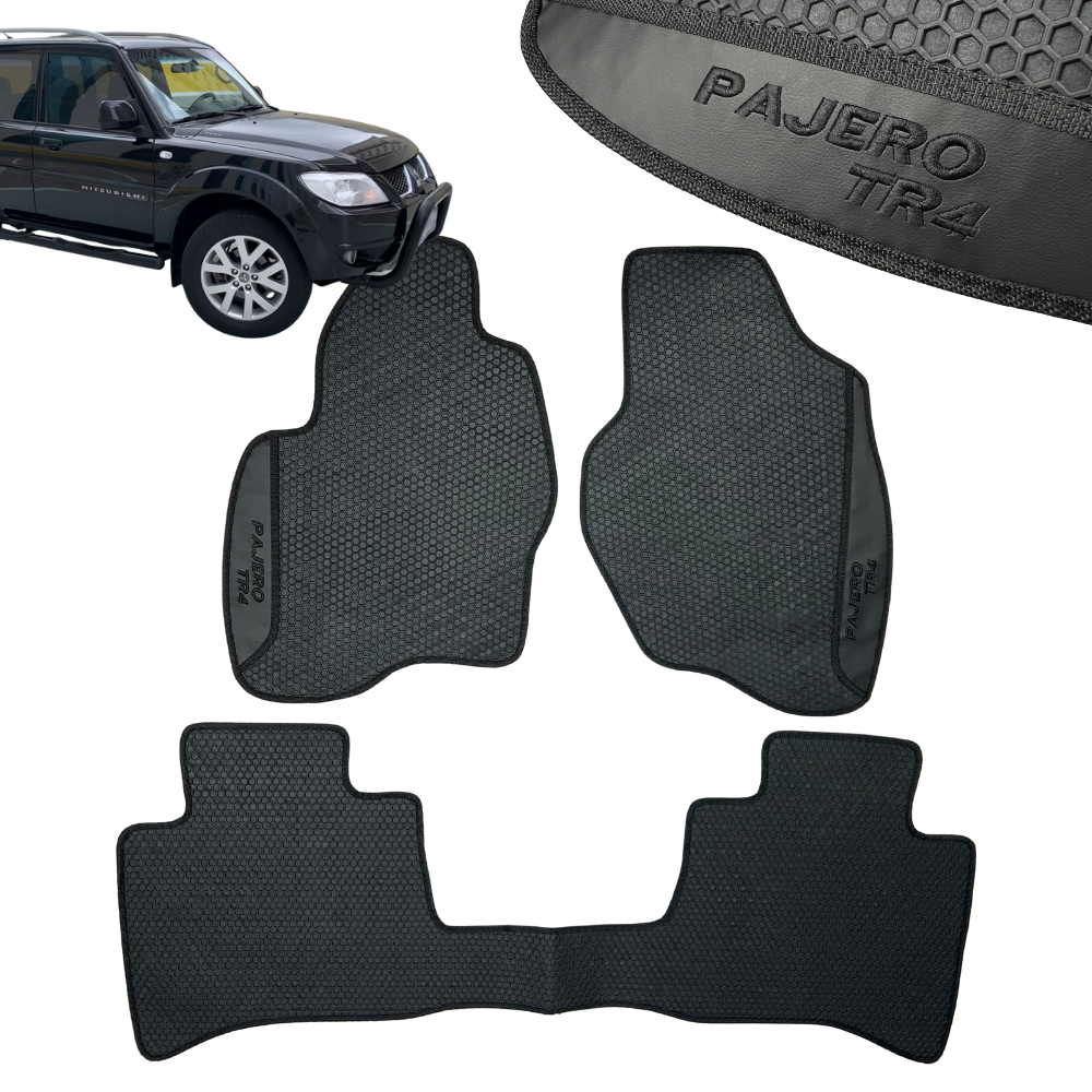 Jogo de Tapete Automotivo Colmeia Pajero Tr4 2002 Até 2015 Personalizado Sob Medida Completo