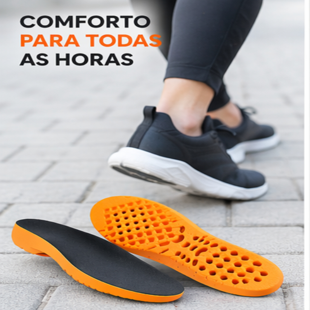 Palmilha Gel  Ortopédica Anatômica Confortável Macia Anti Impacto Alivio para os Pés