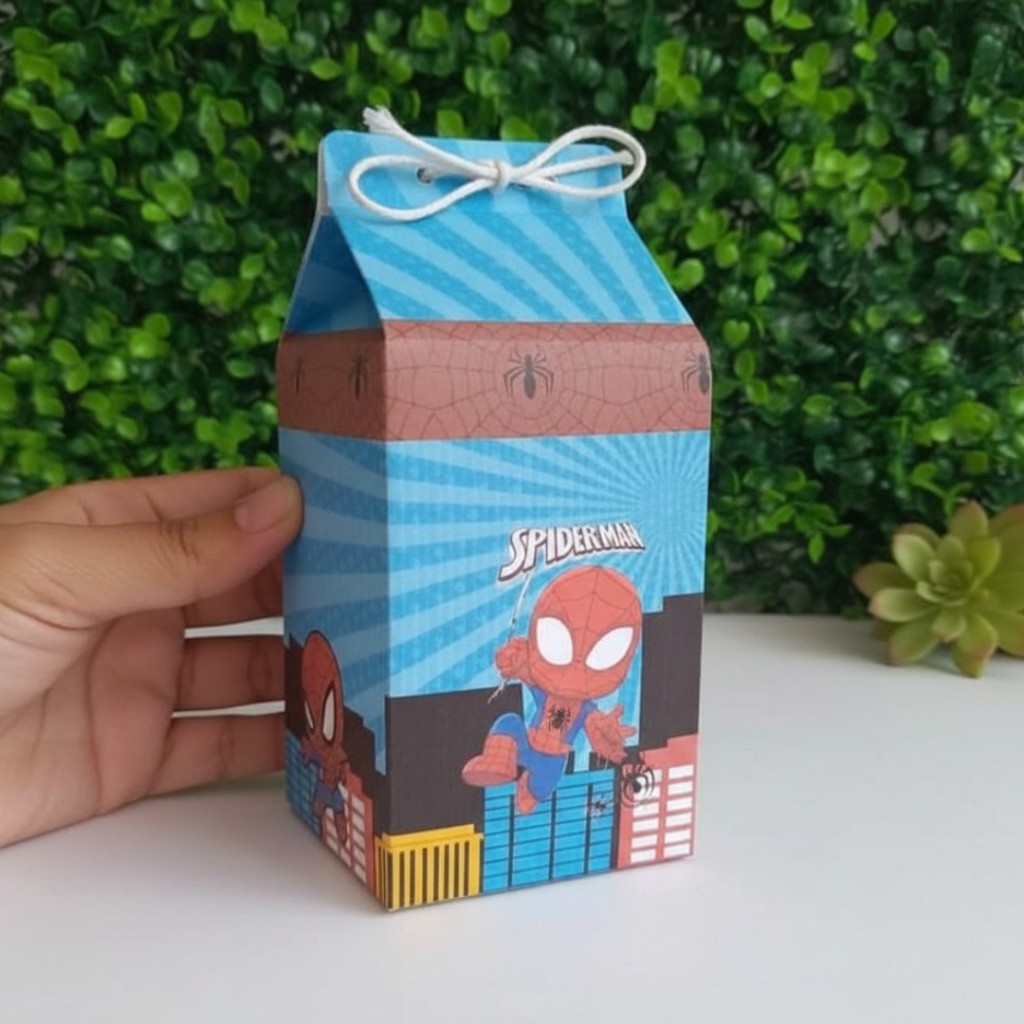 Caixinhas  Personalizadas/Homem Haranha/lembrancinhas para aniversário/Vai Desmontada/caixa milk