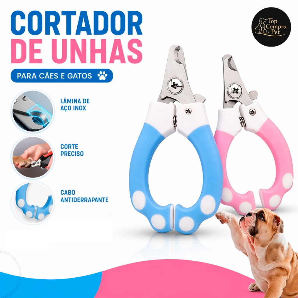 Alicate Cortador Unha Cães Gatos Profissional Trava Segurança Aço Inox Pet Resistente Ergonômico Top
