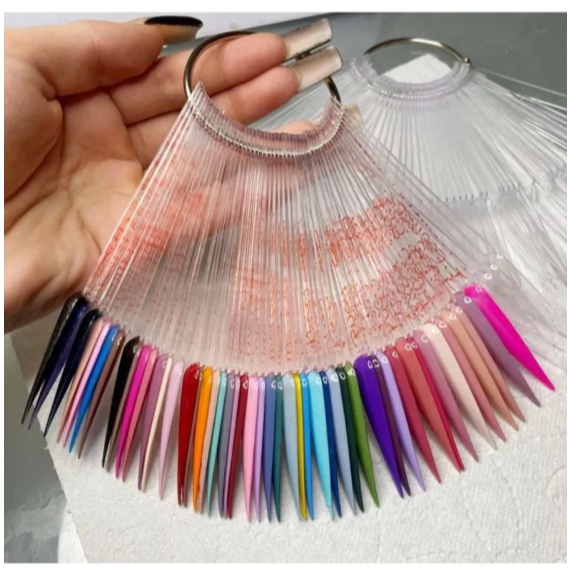 Leque De Unha De Mostruario Com Argola Para Pendurar Para Demostracao De Esmalte 50 Cores