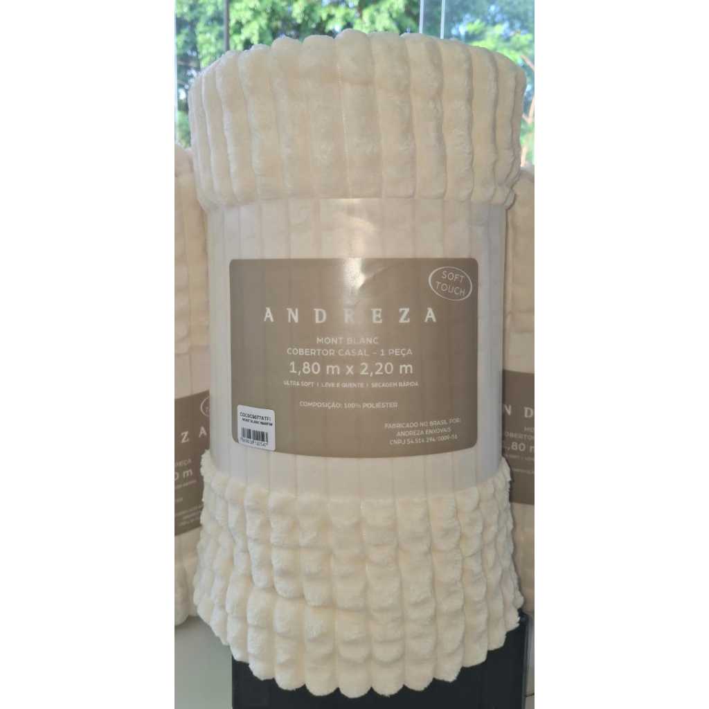 Manta Coberta Soft Mont Blanc Solteiro/ Casal/ Quenn/ king/ Super King - Andreza Enxovais