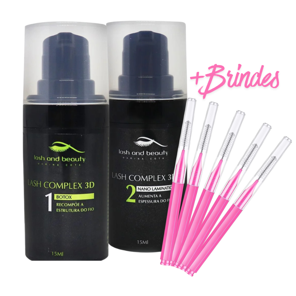 Tratamento Para Cílios Lash Complex 3D Kit Passo 1 e Paso 2