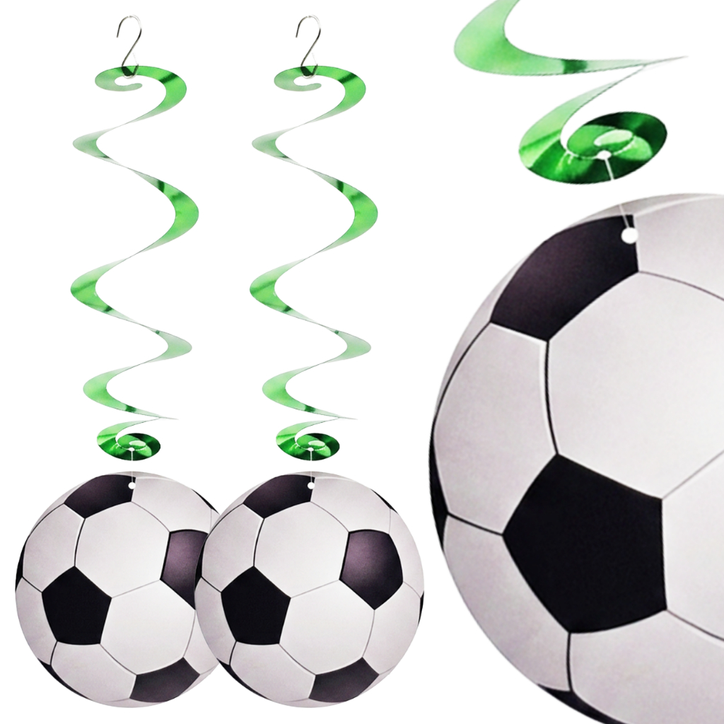 Kit Enfeite Varal Espiral Bola De Futebol Decoração Para Copa Do Mundo Aniversário