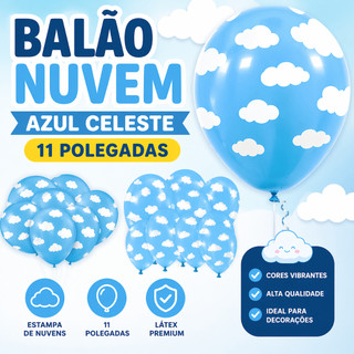 25 un Balão Nuvem Azul 11Pol Festa Infantil Decoração Céu Chá Revelação Aniversário Festa Decoração