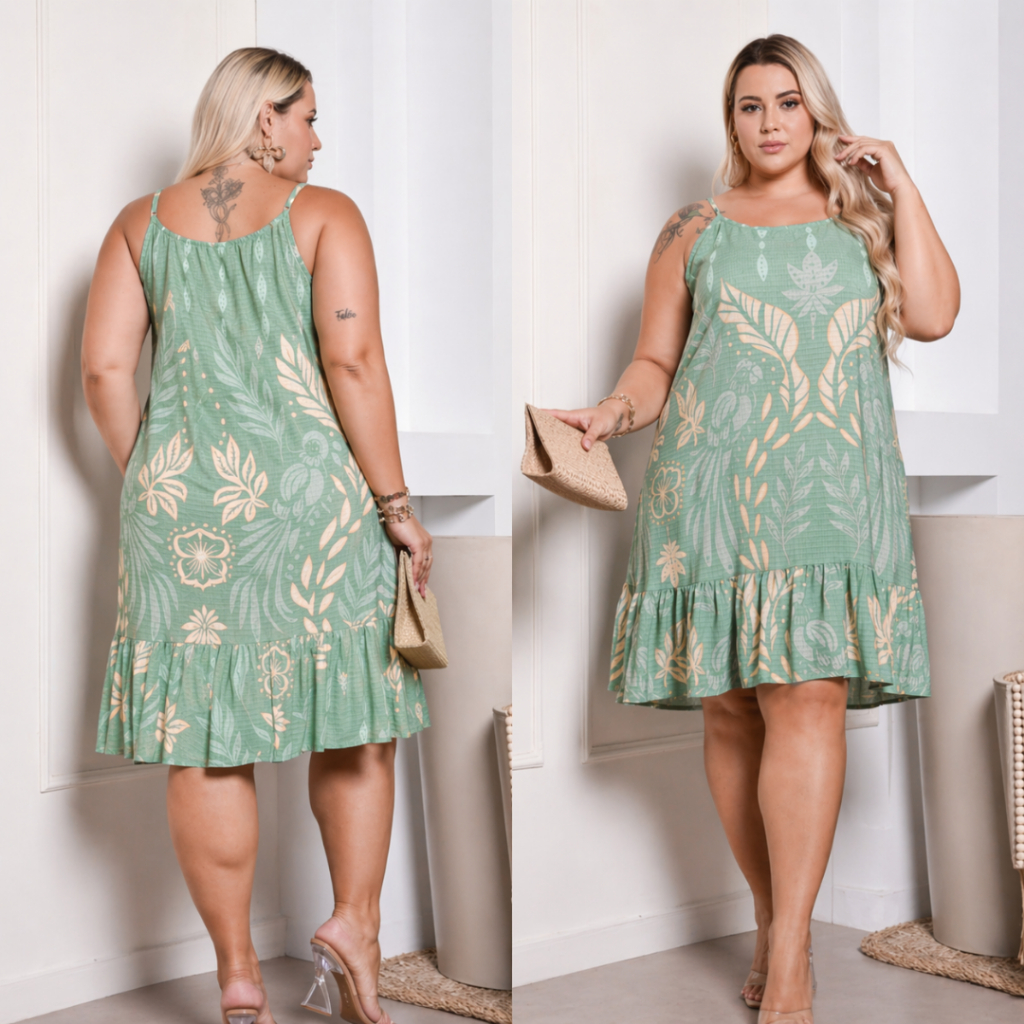 Vestido Feminina Plus Size Soltinho Tecido Viscolinho