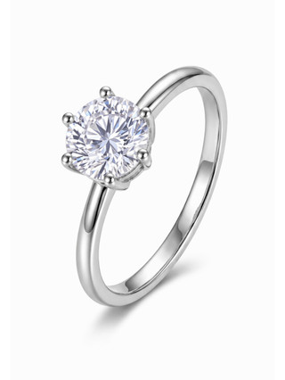 Anel Moissanite 5mm 0.5 Ct Certificado Gra Prata 925
