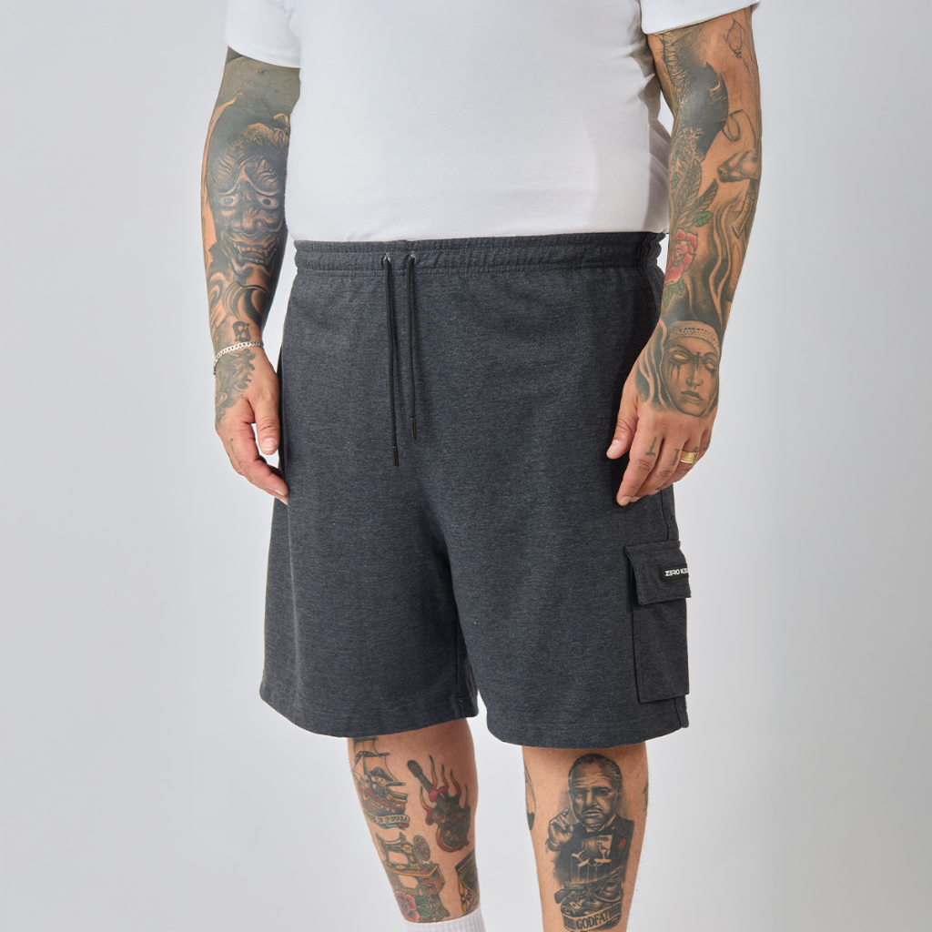 Bermuda Moletom Masculina Plus Size Sem Felpa Confortavel Tamanho Grande Casual e Street Zero Kelvin