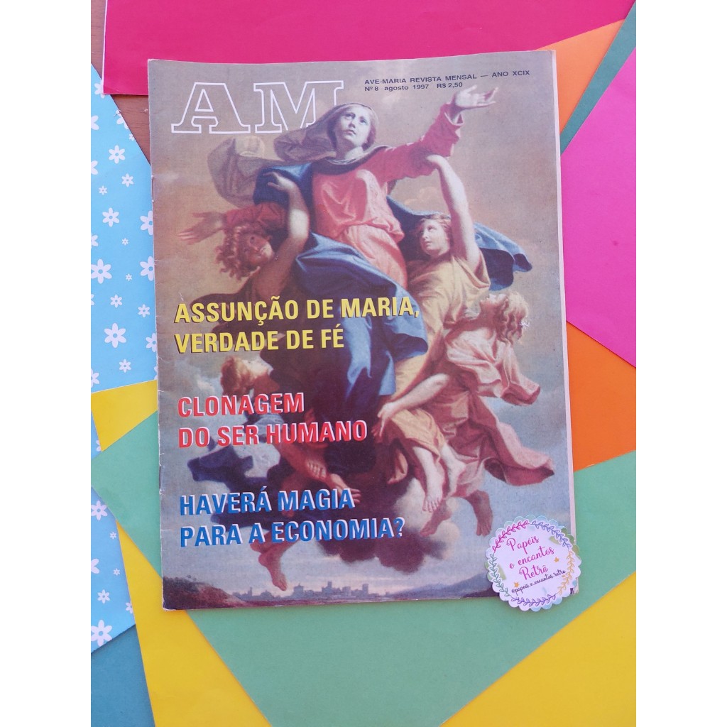 Revista Ave Maria nº8 - Agosto de 1997 - Revista Católica - Revistas colecionáveis