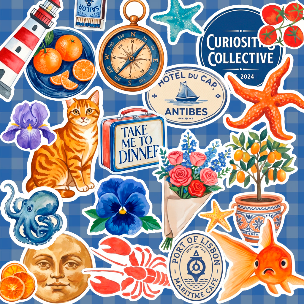 58 Adesivos Ocean Mediterrâneo Impermeáveis Vinil – Stickers para Notebook, Kindle, Garrafa