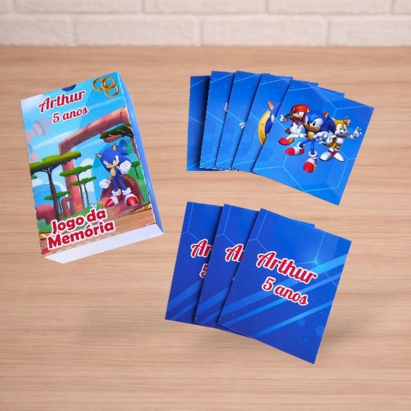 Jogo da Memória - Lembrancinha de Aniversário Tema Sonic - Festa Infantil - Lembrancinha Personalizada