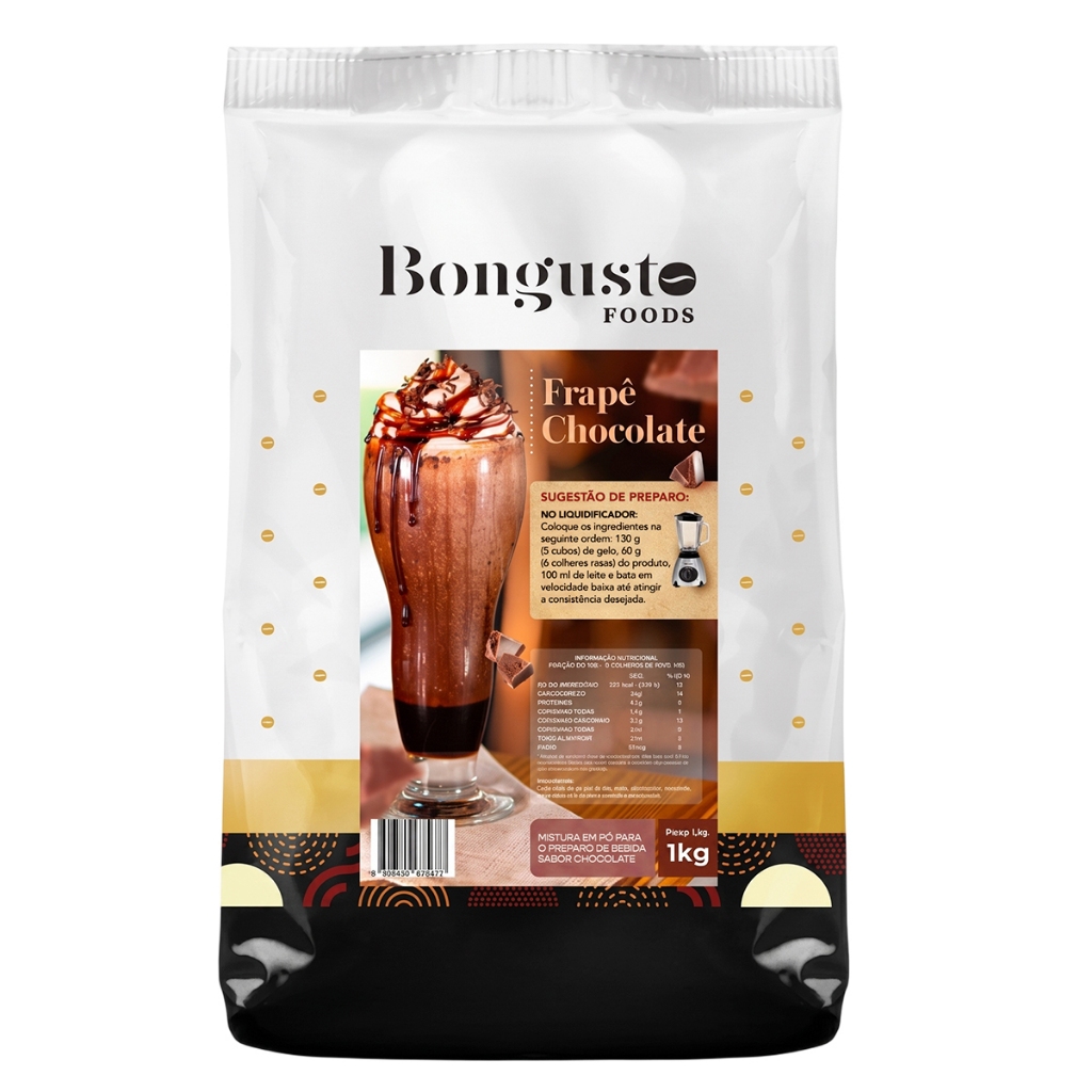 Base para Frapê Sabor Chocolate Bongusto 1kg