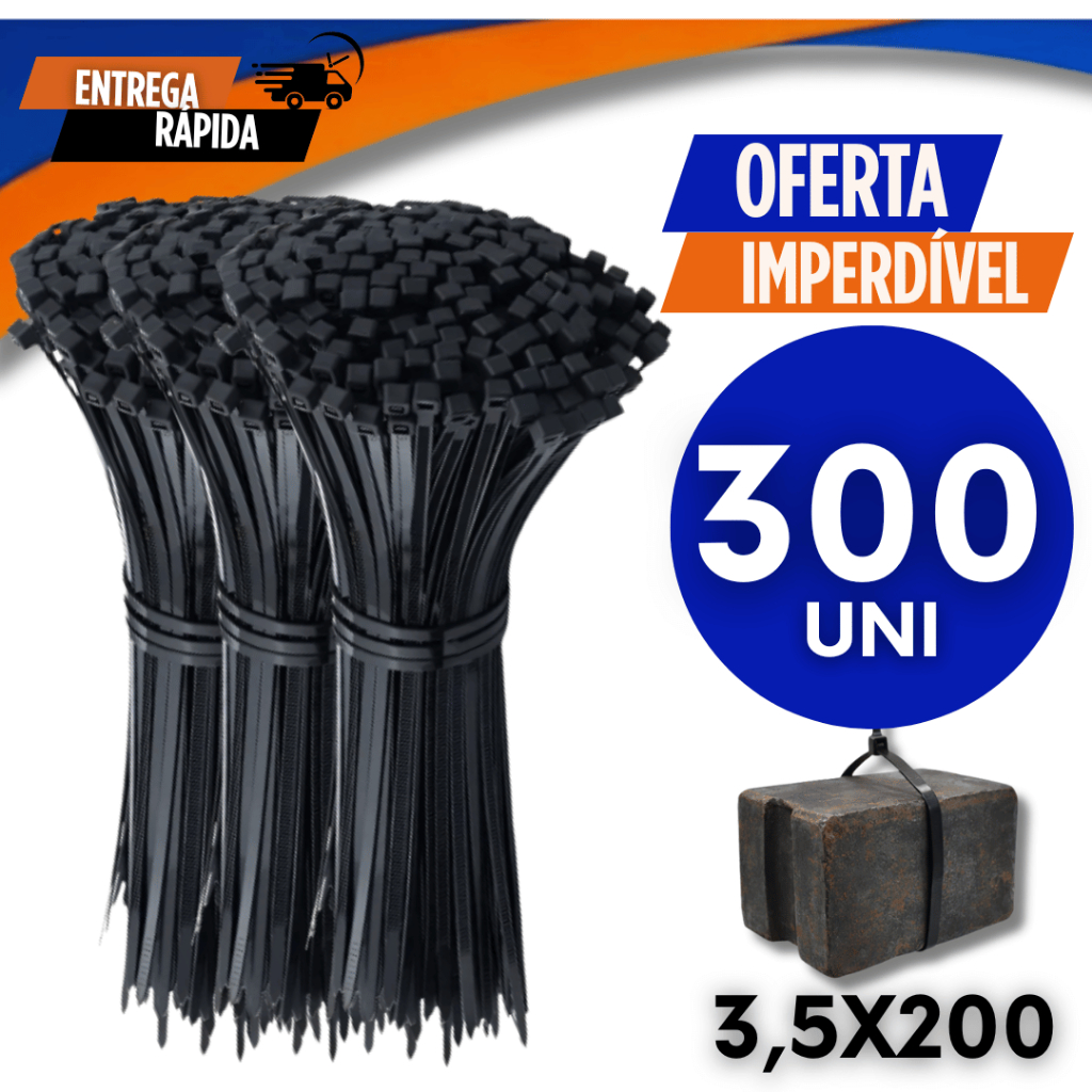 Utilidades Abraçadeira Cinta Fita Hellerman Enforca Gato 3,5x200mm Lacre Uso Domestico Profissional