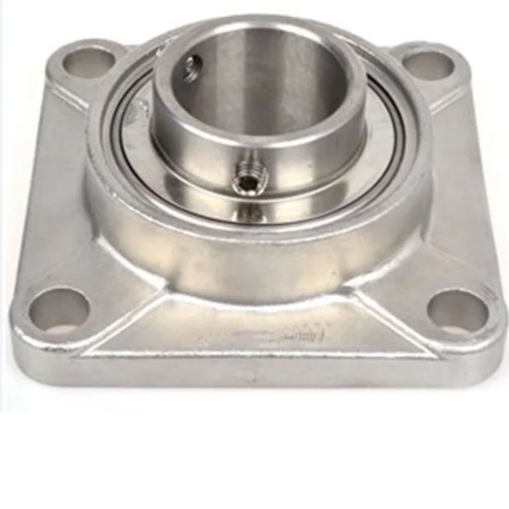 Mancal 4 Furos Em Aço Inox Sf209+rolamento Suc209 Aço Inox ou SUCF209 Eixo 45mm