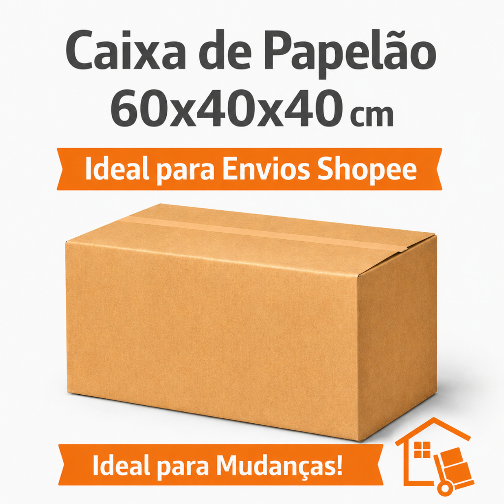 10 Caixa de Papelão de embalagem Grande Reforçada p/ Envio, mudança Shopee Mercado Livre Correios 60x40x40