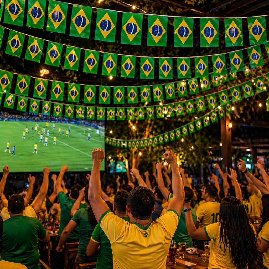 Kit Bandeirinhas do Brasil Copa do Mundo 2026 Varal de Bandeiras - 20 Bandeirinhas - 10 Metros Cada Varal