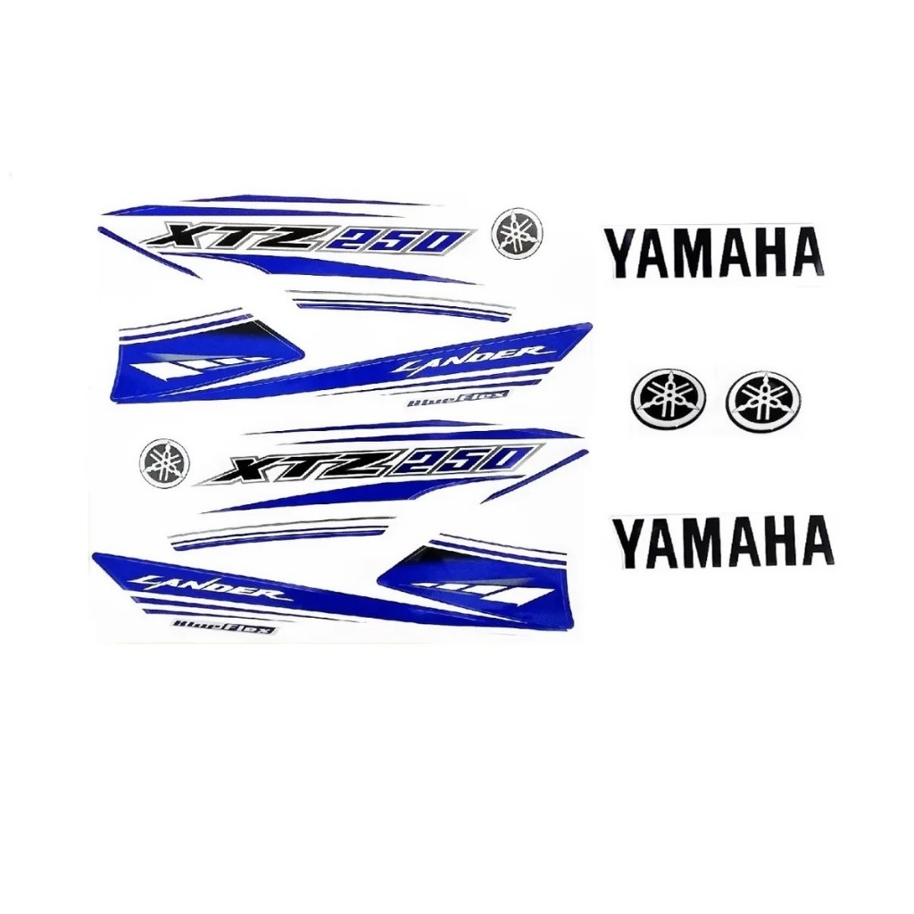 Jogo Adesivos Kit Faixa Completo Xtz 250 Lander 2017 Azul — imagem 2 de 2