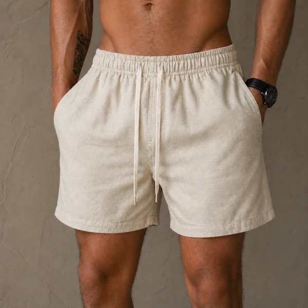 Short De Linho Masculino Básico Mauricinho Alta Qualidade Modelo Casual Leve para o Dia a Dia