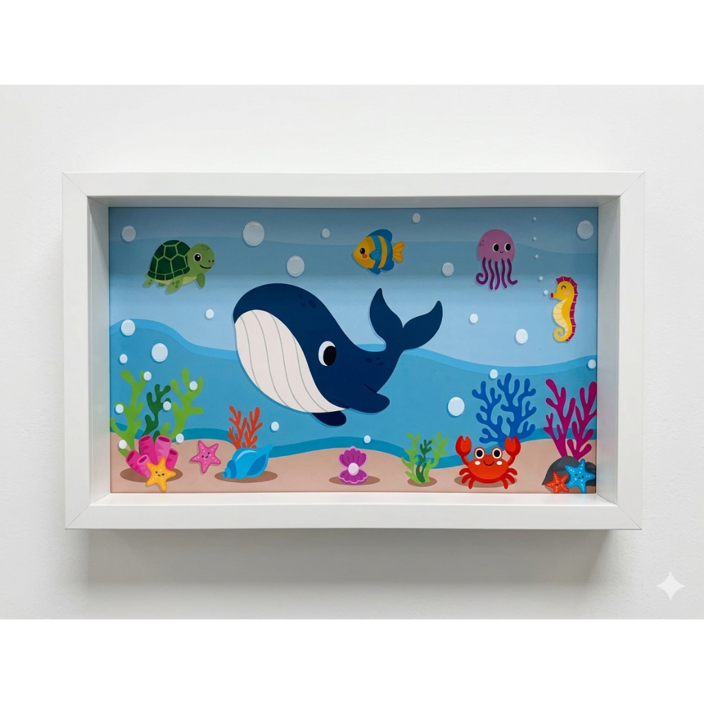 Nicho Porta Shampoo Porcelanato 60x30 Fundo do Mar Quarto Infantil Banheiro Alto Brilho