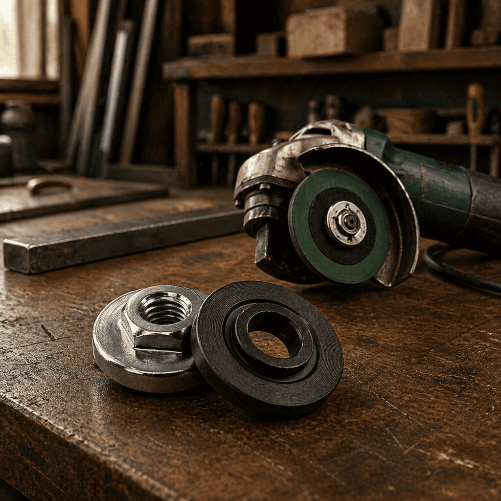 Porca Flange Rosca Aperto M10 Esmerilhadeira Lixadeira Politriz Disco Rebarbadora Universal Sextavada Angular Trava Fixa