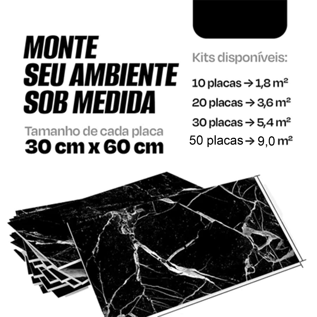Detalhes do Até 9 m² Placa Marmore Adesiva Autocolante de Parede/Piso 60x30cm Lavável Antimofo PVC para Quarto Sala Cozinha Banheiro