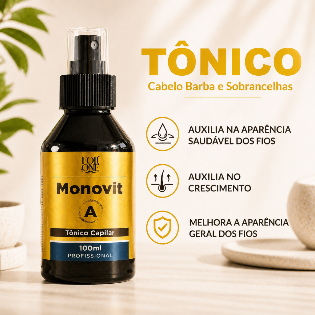 Tonico Cabelo Crescimento Monovit A Tratamento Capilar Barba e Sobrancelha