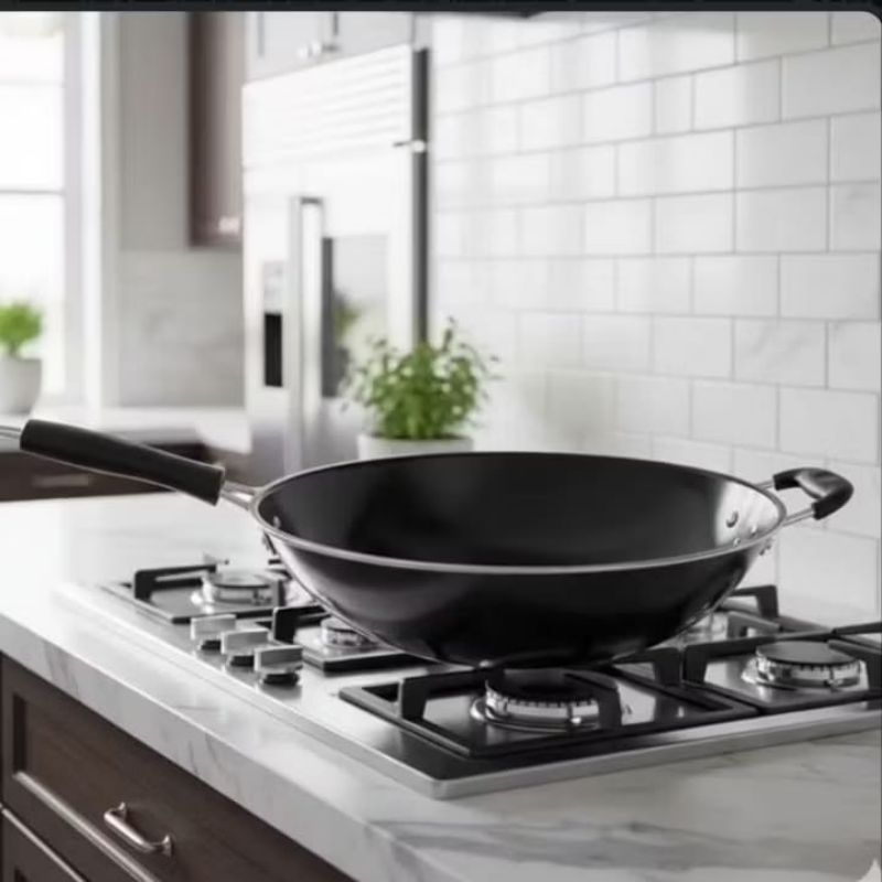 Imagem Panela Wok Antiaderente Fratelli Inox Profissional Preta 34cm