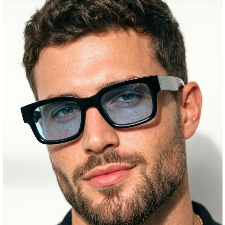 Óculos de Sol Quadrado Premium Elegante Acetato Vintage Blogueira Tendencia uv400 Masculino Feminino